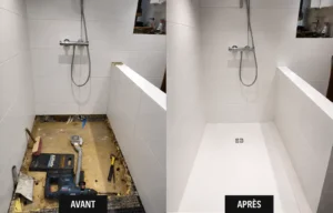 Rénovation de salle de bain réalisée par GHS à Kervignac